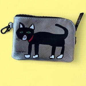 Silver and black Marc Tetro Cat Coin Purse